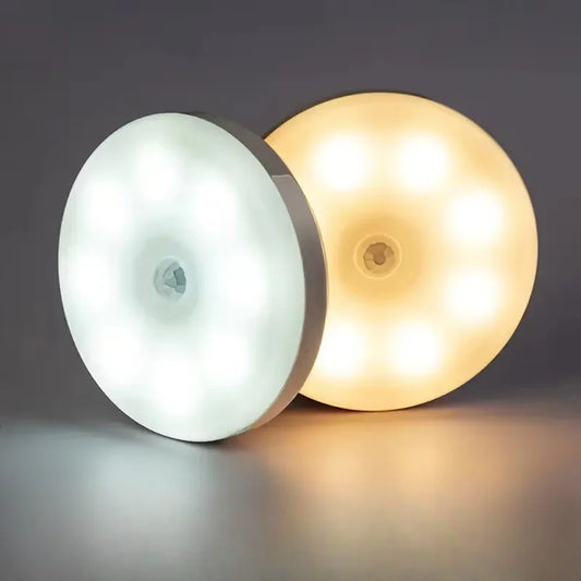 LED Smart Human Body Sensor Night Lamp Emergency Automatic Lighting USB Charging Wireless Magentic Suction Use Night Light