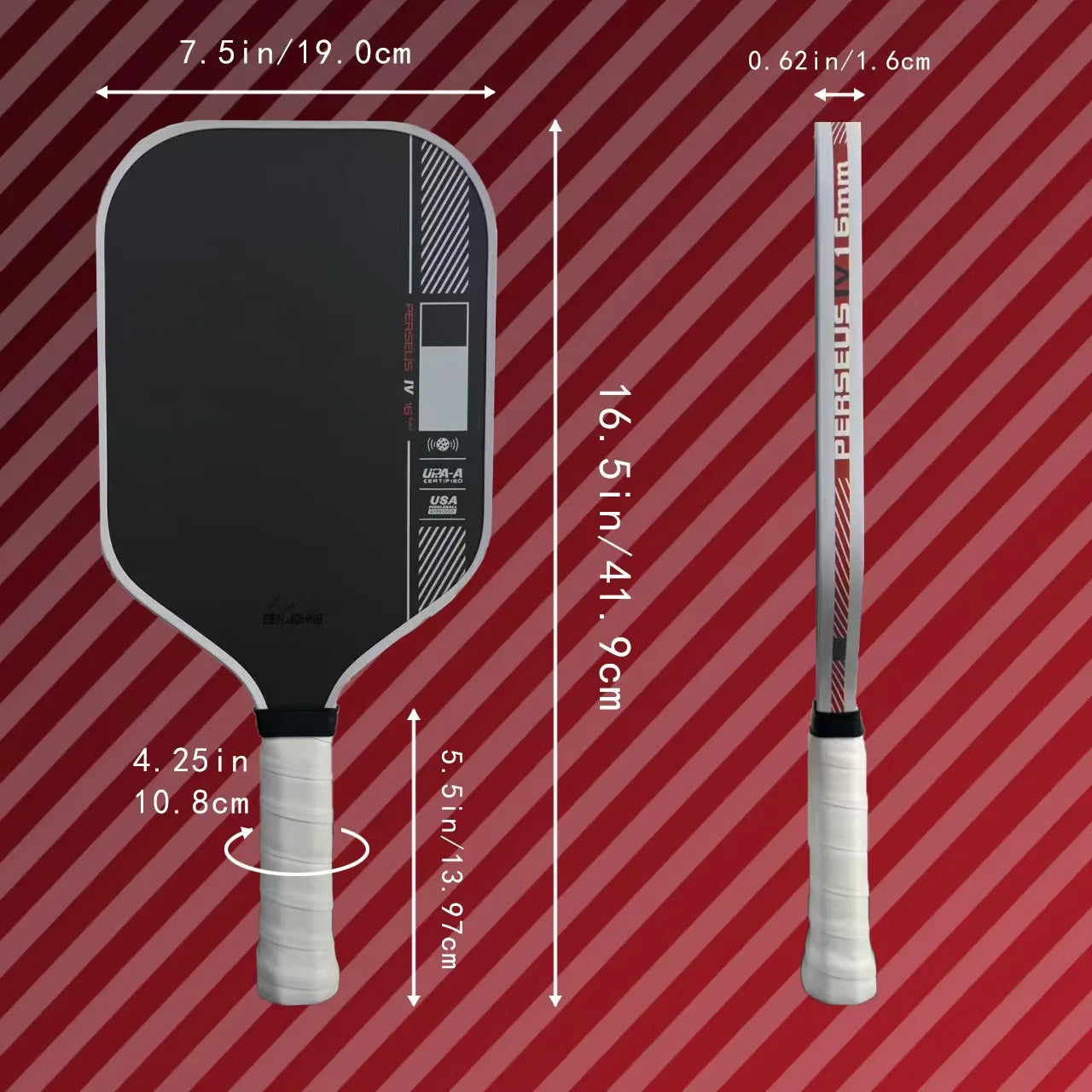 PRO IV T700 Carbon Fiber Pickleball Paddle – Reinforced Grip, Non-Slip Handle, Polymer Core