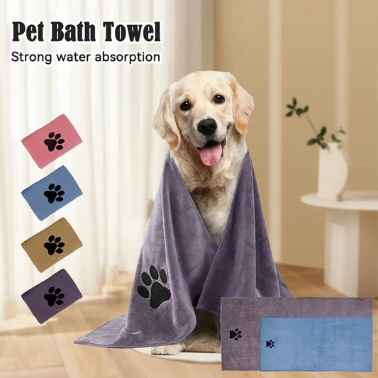 35*75cm/50*100cm Dogs Grooming Supplies Microfiber Pet Bath Towel Embroidered Super Soft Absorbent Cat For