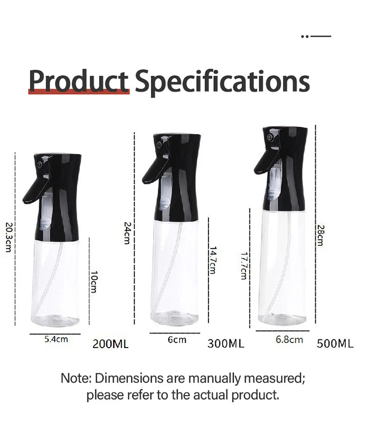 Food Grade Oil Spray Bottle for Cooking – Air Fryer, BBQ & Kitchen (200/300/500ml)