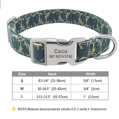 Custom Small Medium Large Dog Cat Collar Personalized Engraved Name ID Adjustable Nylon Puppy Collars Chihuahua Pug Dogs Collars
