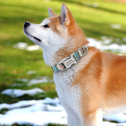 Custom Small Medium Large Dog Cat Collar Personalized Engraved Name ID Adjustable Nylon Puppy Collars Chihuahua Pug Dogs Collars