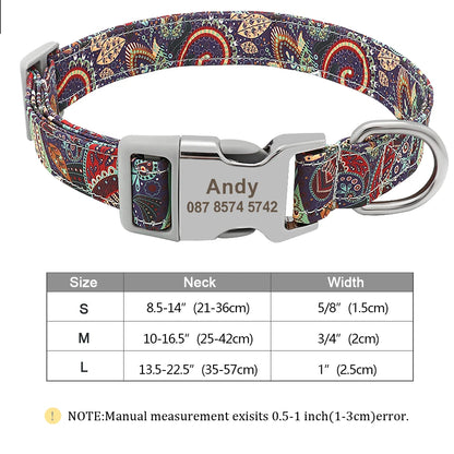 Custom Small Medium Large Dog Cat Collar Personalized Engraved Name ID Adjustable Nylon Puppy Collars Chihuahua Pug Dogs Collars