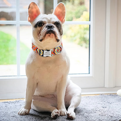 Custom Small Medium Large Dog Cat Collar Personalized Engraved Name ID Adjustable Nylon Puppy Collars Chihuahua Pug Dogs Collars