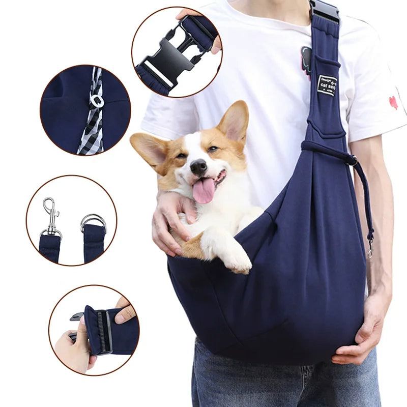 Breathable Pet Carrier Bag – Crossbody Sling for Small Dogs & Cats, Outdoor Travel