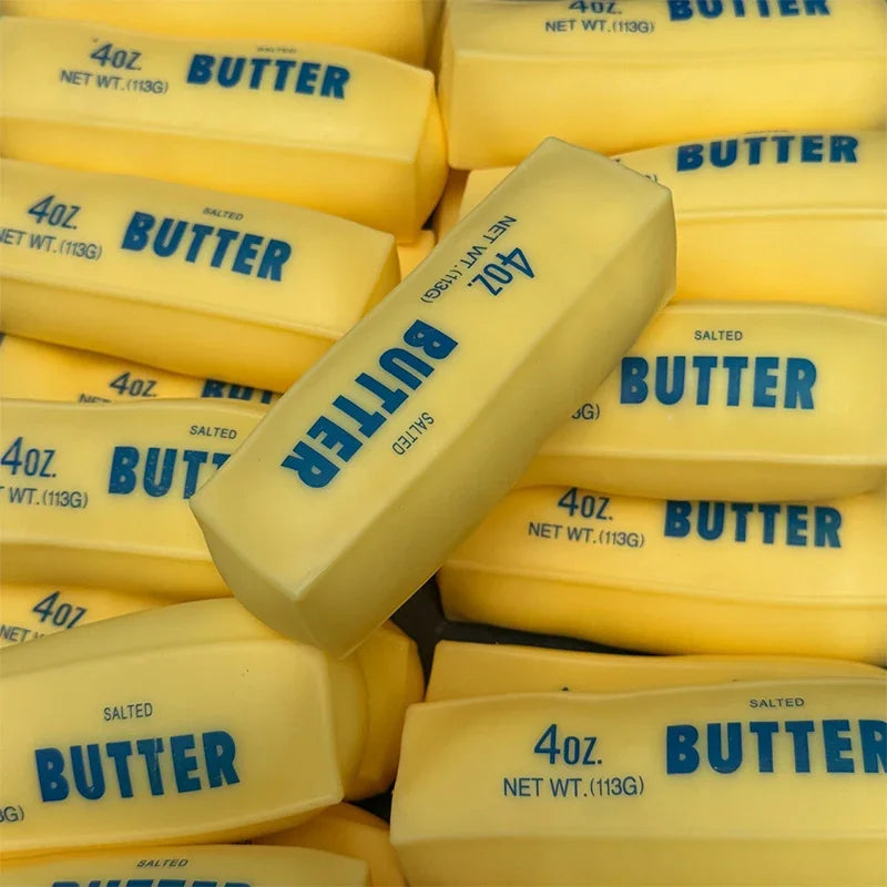 Butter Stick Squishy Stress Ball Fidget Toy Crunchy Squeeze round Blocks Anti Stress ASMR Hand Relaxation Gift for Stress Reli