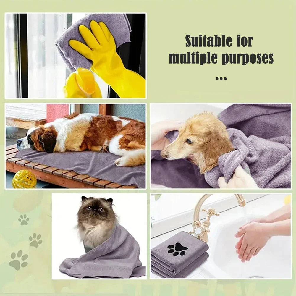 35*75cm/50*100cm  Dogs Grooming Supplies Microfiber Pet Bath Towel Embroidered Super Soft Absorbent Cat For