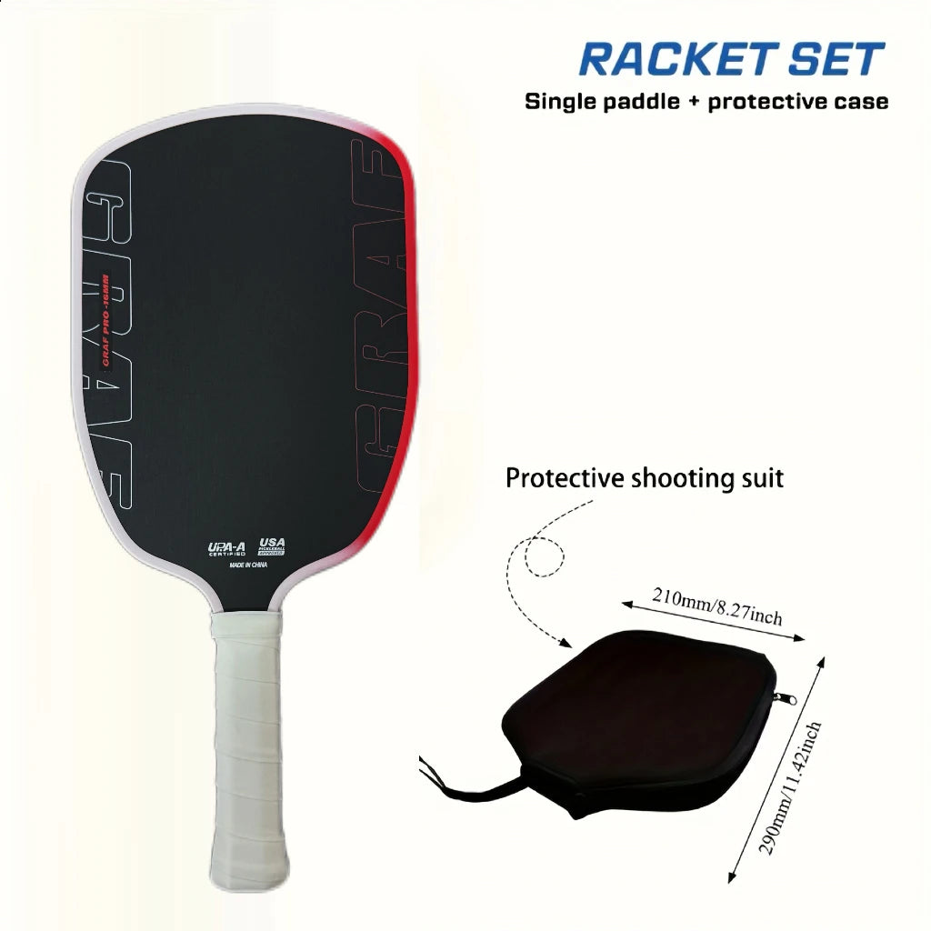 Agassi Pro IV 16mm Pickleball Paddle – T700 Carbon Fiber, TFP Foam Core, Spin & Control