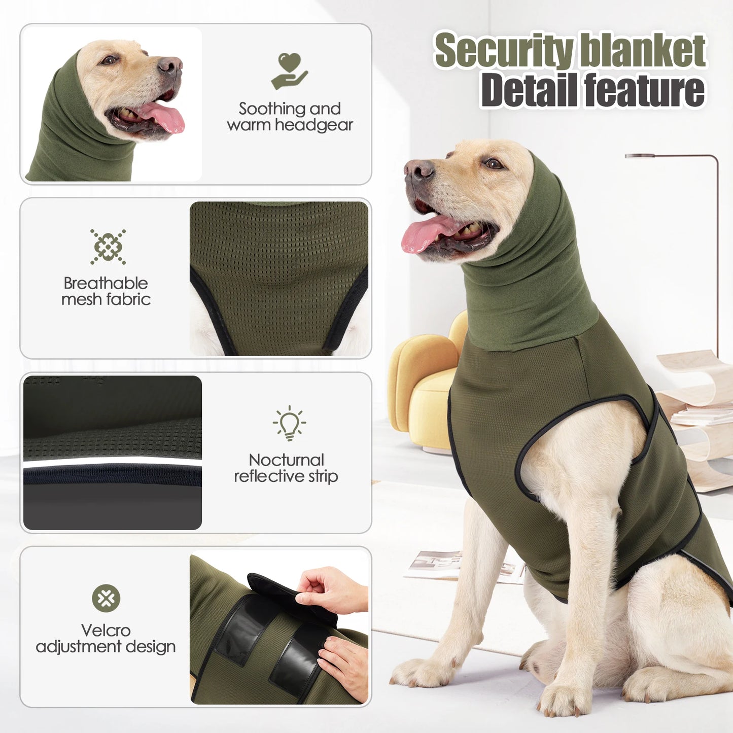 Dog Anxiety Vest & Calming Coat for Dogs and Cats