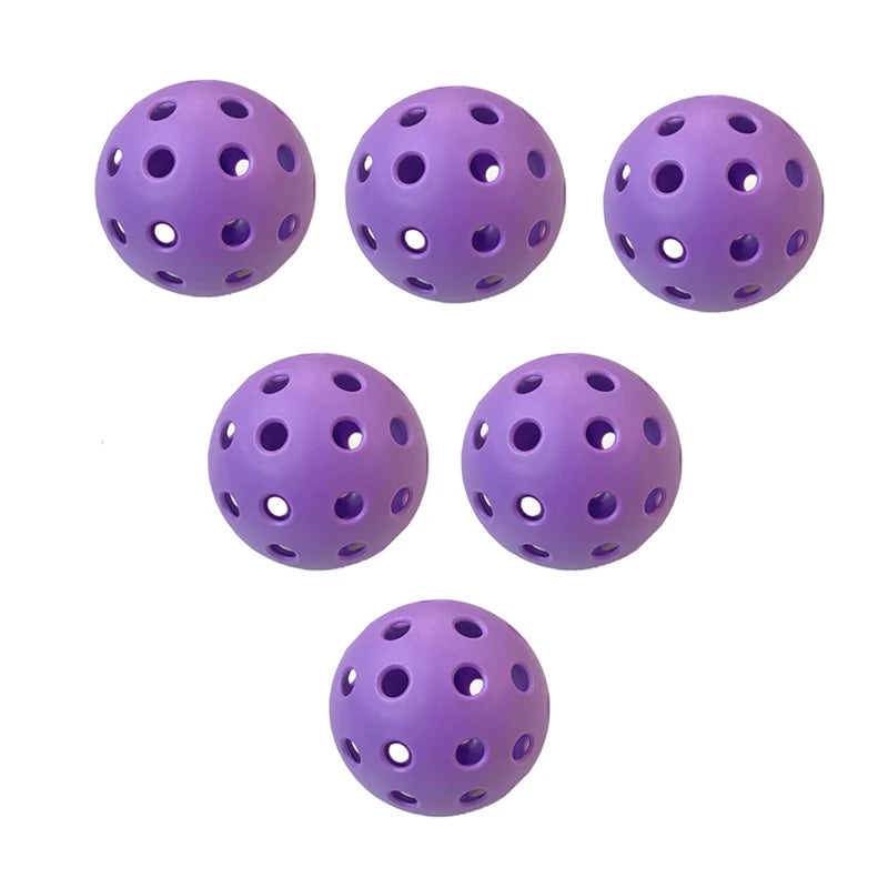 Indoor Pickleball Balls – 26-Hole Design, 3/6/12 Pack, Colorful & Durable 72mm Training Balls