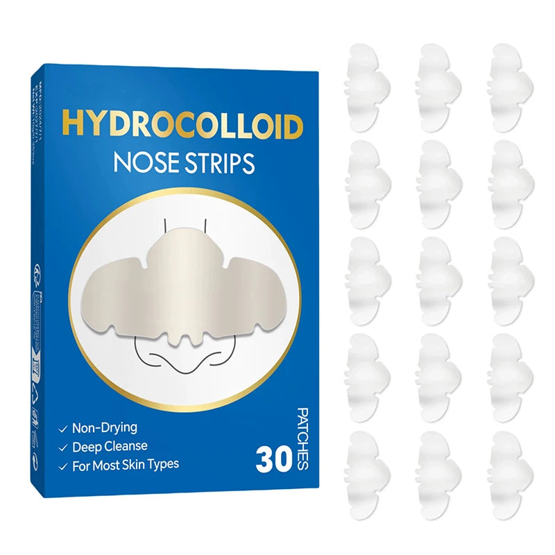 30Pcs Hydrocolloid Nose Patches – Blackhead Removal & Deep Pore Cleansing Strips
