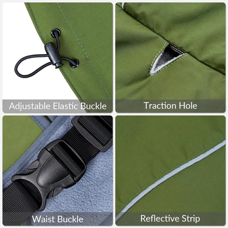 Dog Raincoat Windbreaker – Reflective Jacket for All Dog Sizes