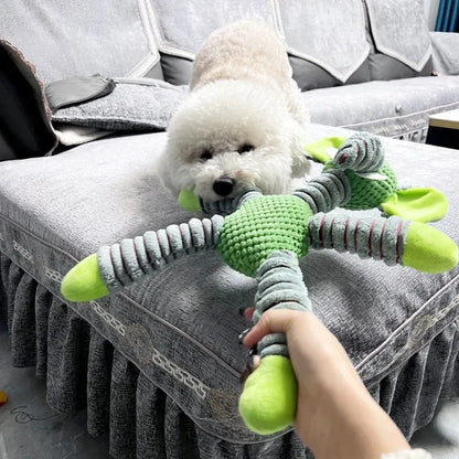 Indestructible Squeaky Plush Dog Toys for Aggressive Chewers – Dental Chew & Teething