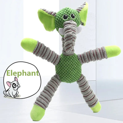 Indestructible Squeaky Plush Dog Toys for Aggressive Chewers – Dental Chew & Teething