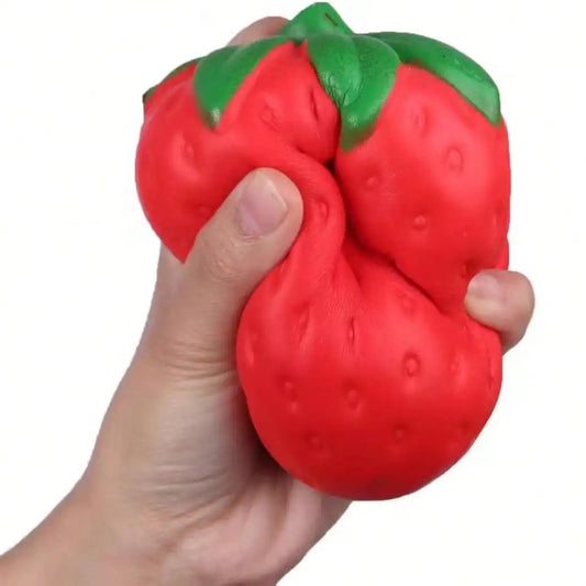 Extra Large Giant Strawberry Squishy Fidget Toy Slow Rising Shapeable Venting Ball Stress Relief Gift for Adults Friends