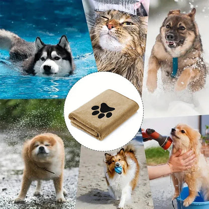 35*75cm/50*100cm  Dogs Grooming Supplies Microfiber Pet Bath Towel Embroidered Super Soft Absorbent Cat For