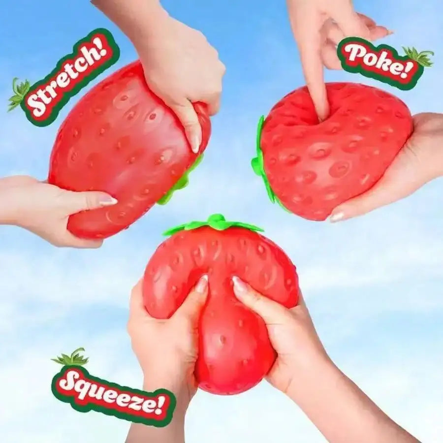 Extra Large Giant Strawberry Squishy Fidget Toy Slow Rising Shapeable Venting Ball Stress Relief Gift for Adults Friends