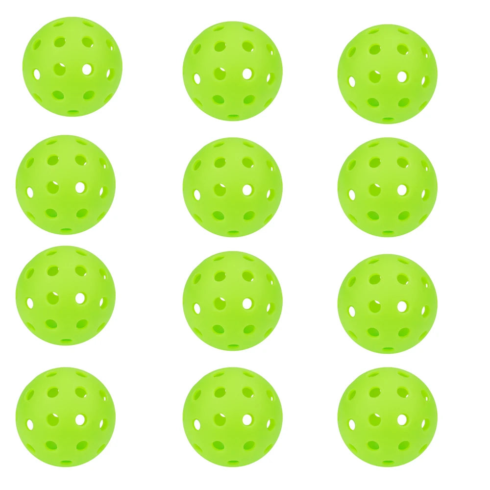 Indoor Pickleball Balls – 26-Hole Design, 3/6/12 Pack, Colorful & Durable 72mm Training Balls