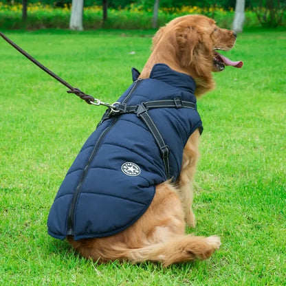 Waterproof Dog Jacket with Built-In Harness – Winter Coat for Large Dogs