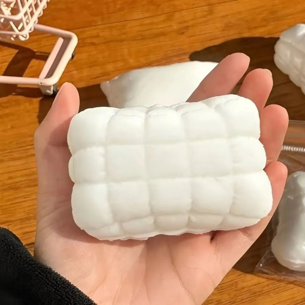 Squishy Soap Fidget Toy Milk White Squishy Texture Squeeze Toys Square Soap Relieve Anxiety Stress Relieving Toy