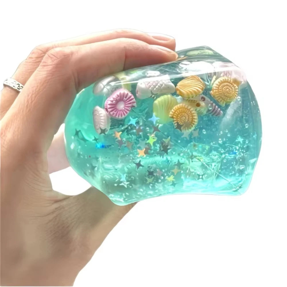 Squishy Stress Balls Cube Ocean Sensory Fidget Toy Slow Rise Squishy Toys for Kids and Adults Squeeze Relax Gift
