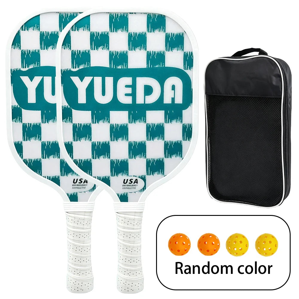 Poplar Wood Pickleball Paddle Set – Lightweight with Carry Bag, Colorful Designs