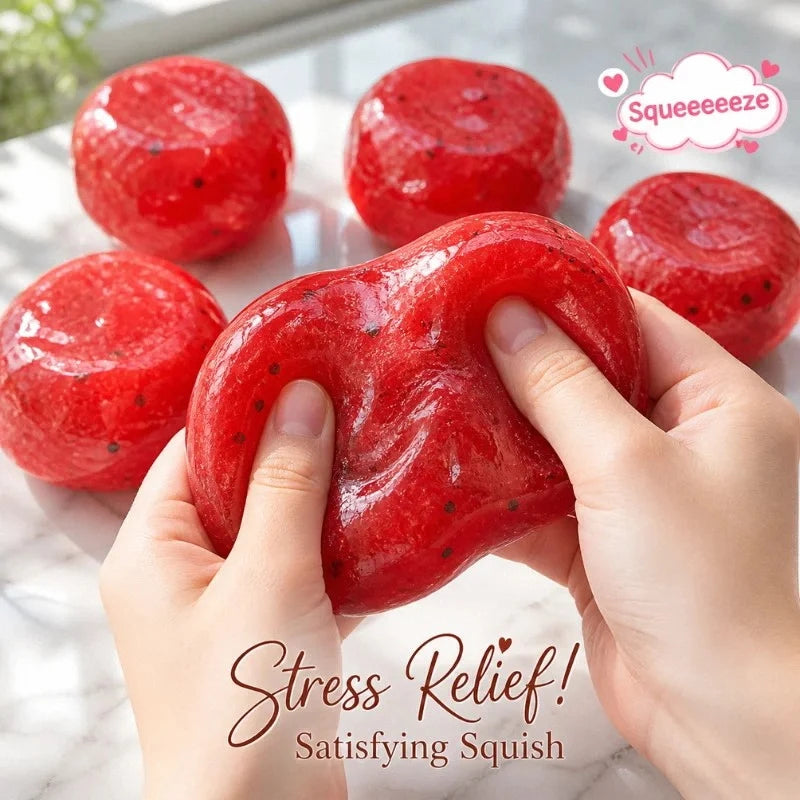 Squishy Homemade Watermelon Slush Toy,Soft Slow-Response Stress Squish Toy with Real Fruit Models, Perfect for Adult Gifts