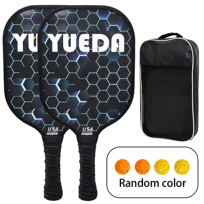 Poplar Wood Pickleball Paddle Set – Lightweight with Carry Bag, Colorful Designs