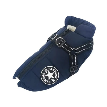 Waterproof Dog Jacket with Built-In Harness – Winter Coat for Large Dogs