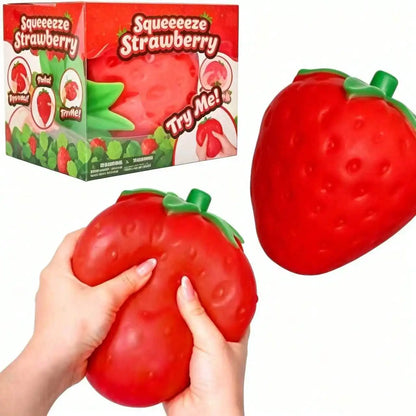 Extra Large Giant Strawberry Squishy Fidget Toy Slow Rising Shapeable Venting Ball Stress Relief Gift for Adults Friends
