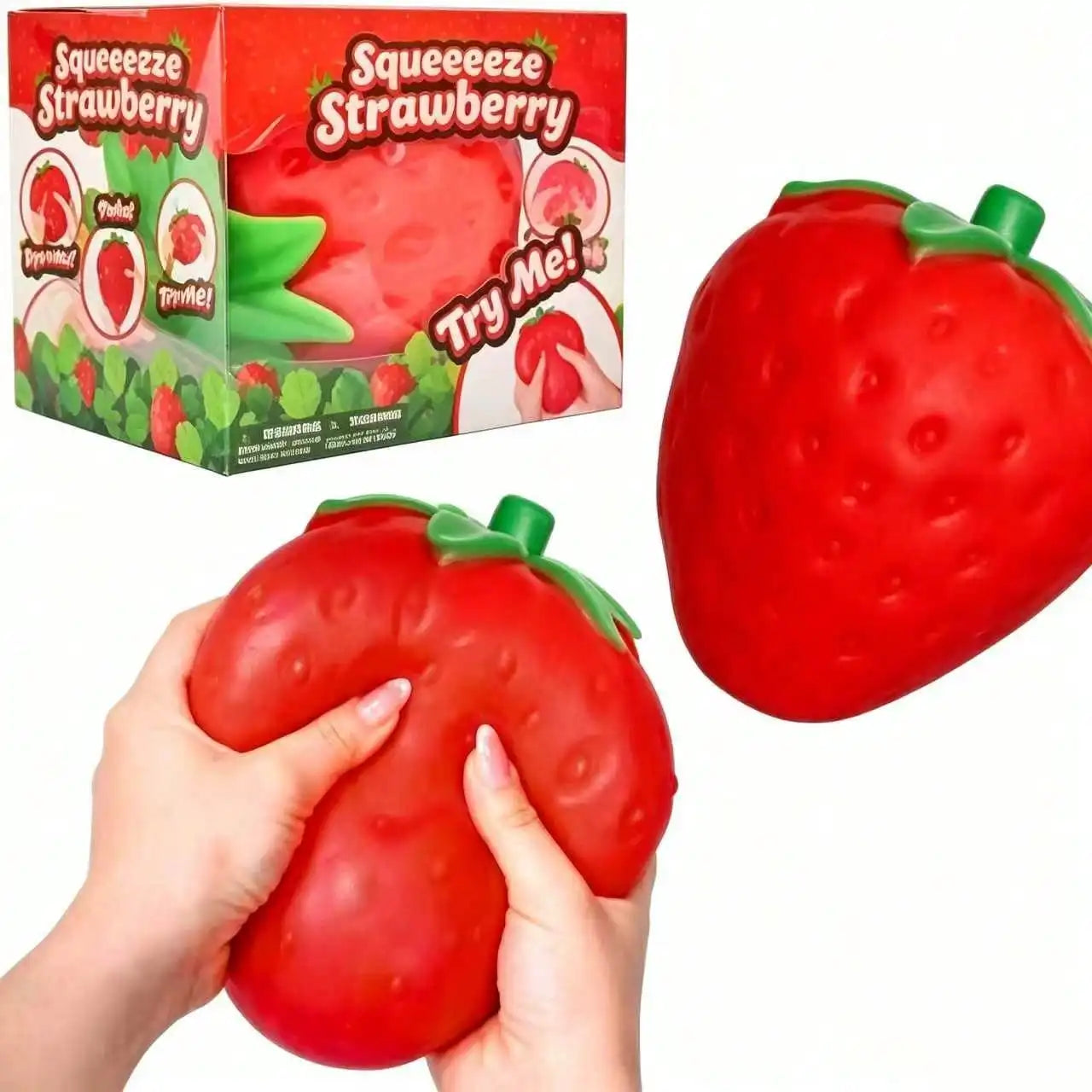 Extra Large Giant Strawberry Squishy Fidget Toy Slow Rising Shapeable Venting Ball Stress Relief Gift for Adults Friends