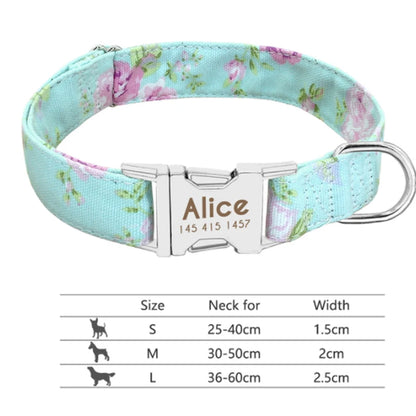 Custom Small Medium Large Dog Cat Collar Personalized Engraved Name ID Adjustable Nylon Puppy Collars Chihuahua Pug Dogs Collars