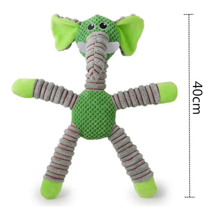 Indestructible Squeaky Plush Dog Toys for Aggressive Chewers – Dental Chew & Teething