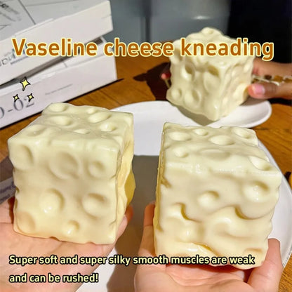 Taba Squishy  Cheese Cube Stress Ball Shapeable Squeeze Ball Non Rebound Sensory Fidget Toys for Kids and Adults Relaxing Gifts