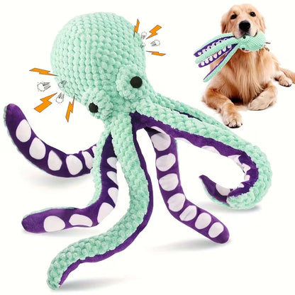 Squeaky Plush Octopus Dog Toy – Interactive Chew Toy for Small & Large Dogs