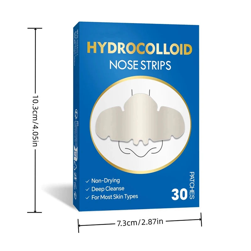 30Pcs Hydrocolloid Nose Patches – Blackhead Removal & Deep Pore Cleansing Strips