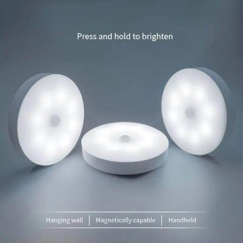 LED Smart Human Body Sensor Night Lamp Emergency Automatic Lighting USB Charging Wireless Magentic Suction Use Night Light