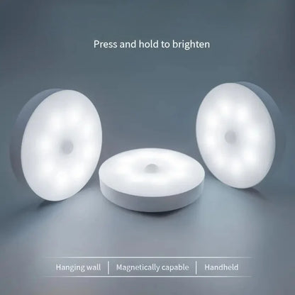 LED Smart Human Body Sensor Night Lamp Emergency Automatic Lighting USB Charging Wireless Magentic Suction Use Night Light