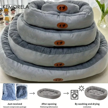 Cozy Oval Snuggle Pet Bed – Plush Cat & Small Dog Bed