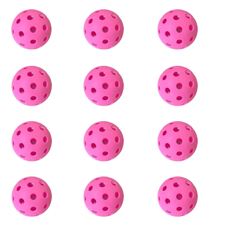 Indoor Pickleball Balls – 26-Hole Design, 3/6/12 Pack, Colorful & Durable 72mm Training Balls