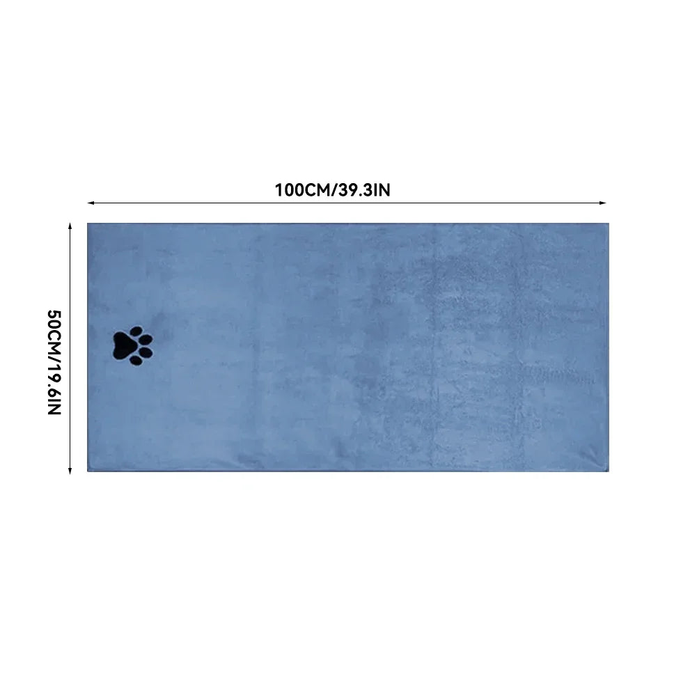 35*75cm/50*100cm  Dogs Grooming Supplies Microfiber Pet Bath Towel Embroidered Super Soft Absorbent Cat For