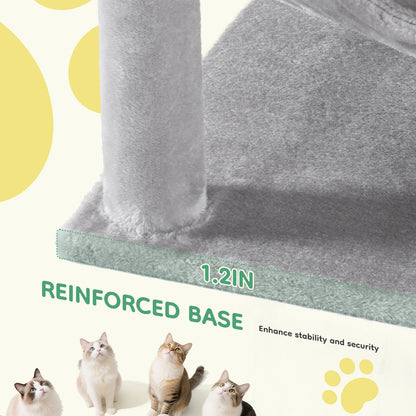 JHK 44" Cat Tree Tower | Multi-Cat Climbing Tower with Sisal Posts & Hammock