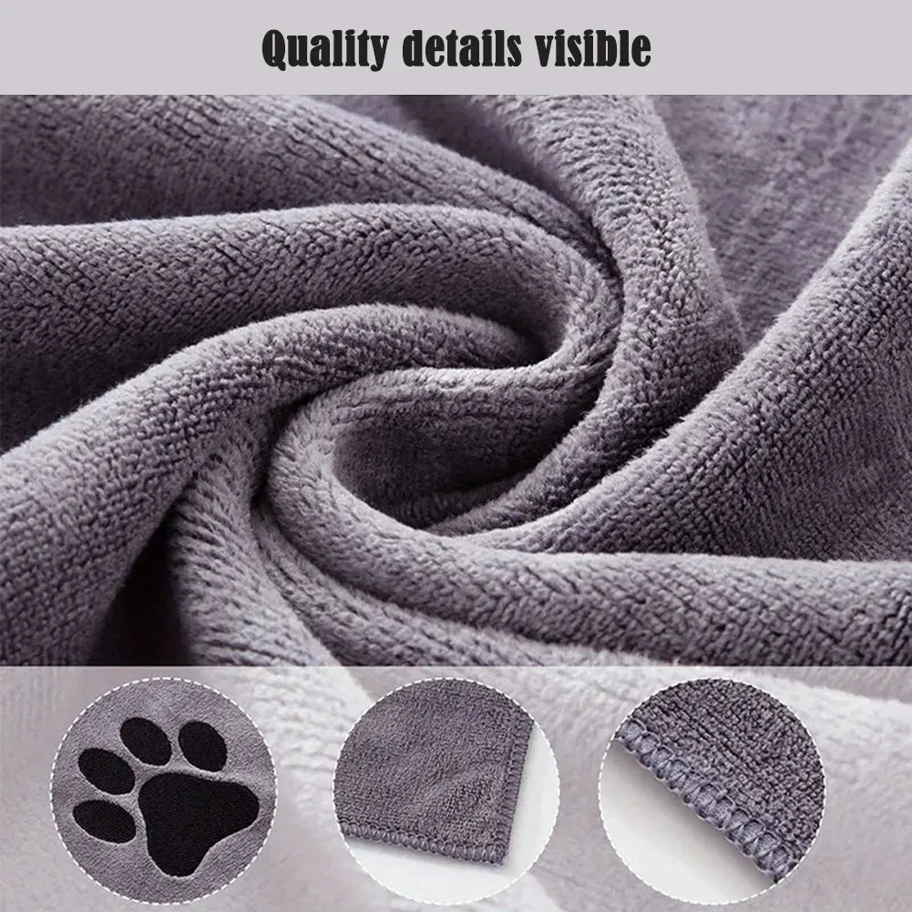 35*75cm/50*100cm  Dogs Grooming Supplies Microfiber Pet Bath Towel Embroidered Super Soft Absorbent Cat For