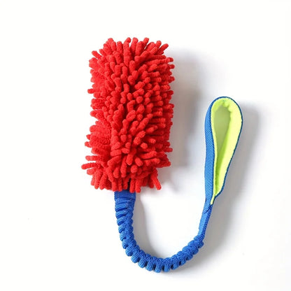 Durable Dog Toys for Aggressive Chewers - Soft Plush Pulling Rope Chew Toy with Sturdy Handle, Interactive Teeth Cleaning Toy