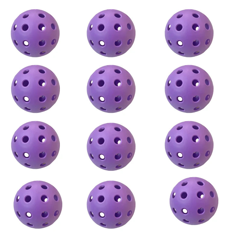 Indoor Pickleball Balls – 26-Hole Design, 3/6/12 Pack, Colorful & Durable 72mm Training Balls
