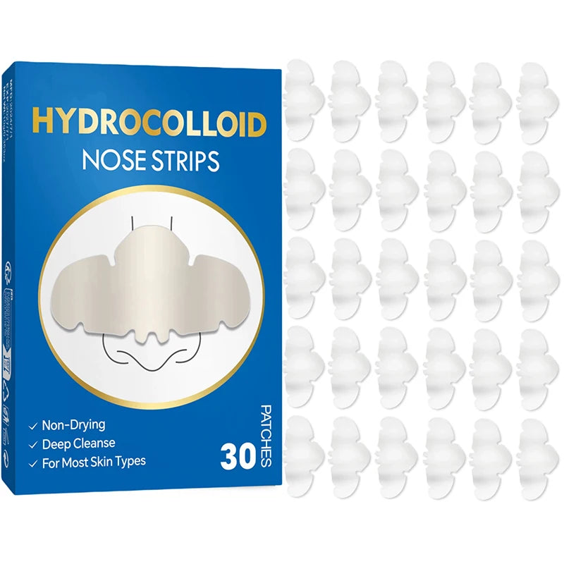 30Pcs Hydrocolloid Nose Patches – Blackhead Removal & Deep Pore Cleansing Strips