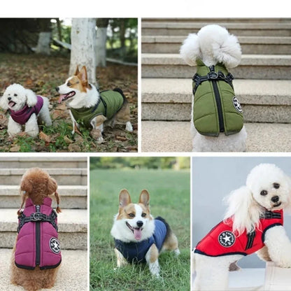 Waterproof Dog Jacket with Built-In Harness – Winter Coat for Large Dogs