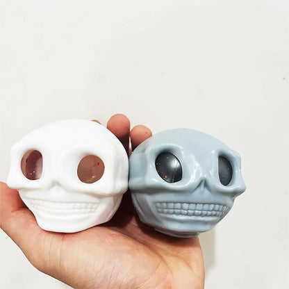Halloween Squeeze Skull Stress Balls – Fidget Toy with Blood & Maggots