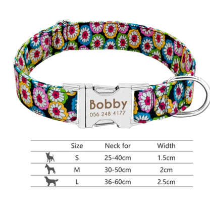 Custom Small Medium Large Dog Cat Collar Personalized Engraved Name ID Adjustable Nylon Puppy Collars Chihuahua Pug Dogs Collars