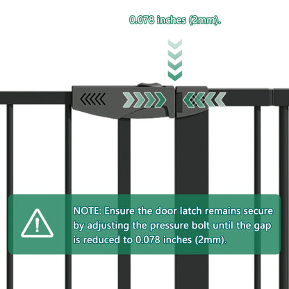 Baby Gate with Cat Door, 29.5-44.1" Extra Wide Walk-Through Safety Gate, Pressure Mounted Metal Pet Gate for Stairs & Doorways, Double Lock Child Proof